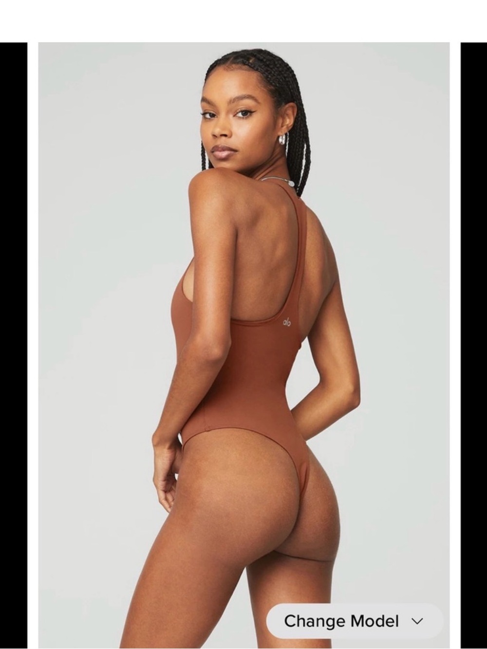 Sleek Brown One-Piece Bodysuit - Picture 2 of 6